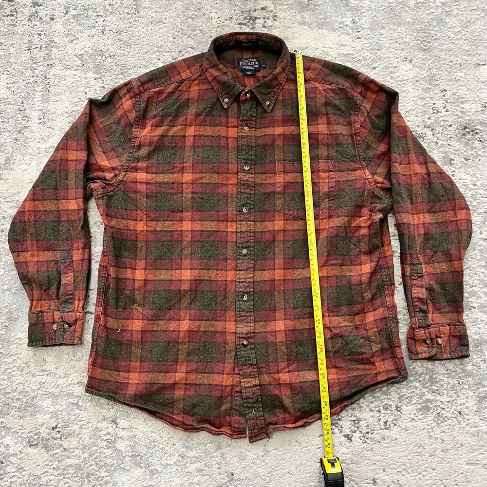 Pendleton Mens Mason Plaid Cotton Collared Long Sleeve Button Down Shirt Size XL